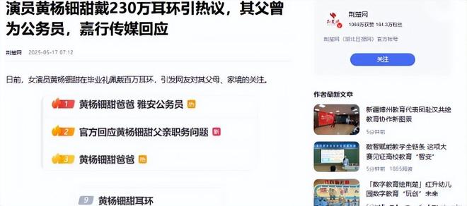 自下场黄杨钿甜父亲被正式立案调查冰球突破豪华版天价耳环风波不断亲(图3)